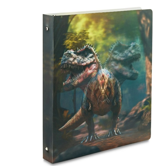 2PK Dinosour Fashion 3-ring Binder 3D look multi color.10in X11.5 in - Picture 6 of 6